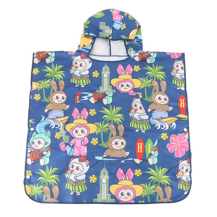 Hooded Beach Towel Kids Aloha Monsters Navy