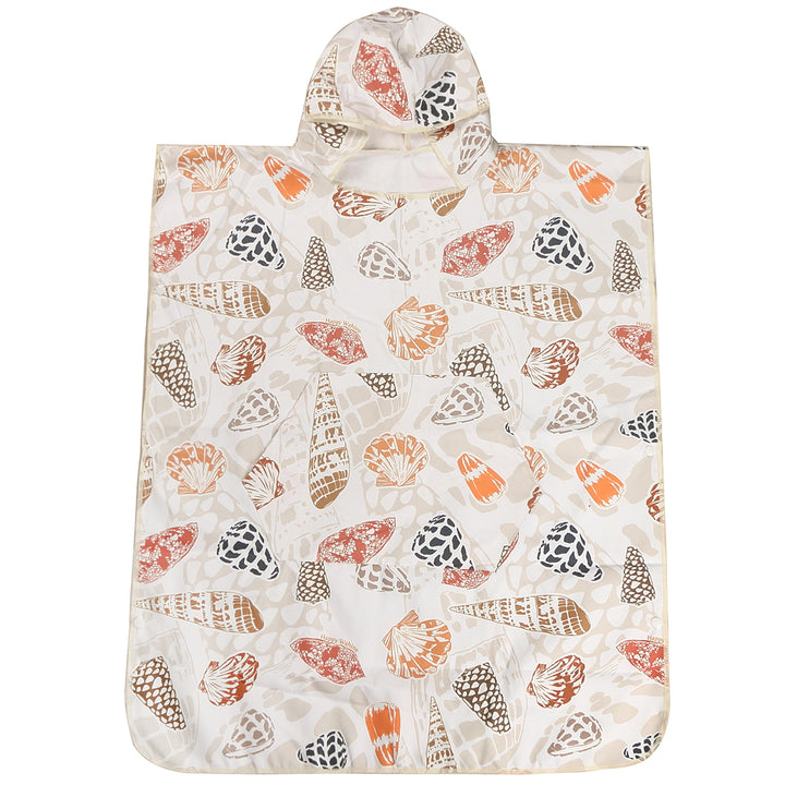 Hooded Beach Towel Teenager Cone Shells White