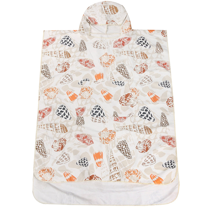 Hooded Beach Towel Adult Cone Shells White