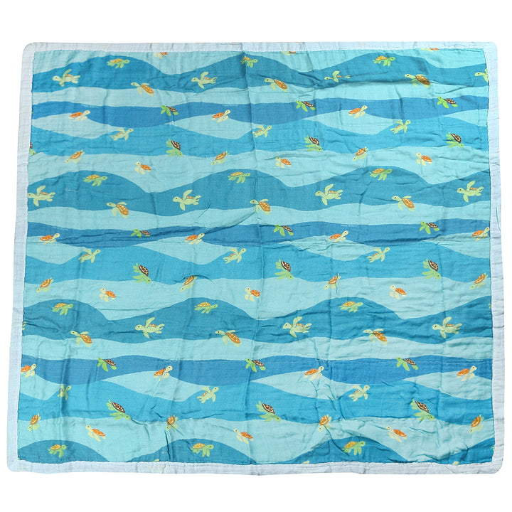 Baby Blanket Mini Turtle Blue