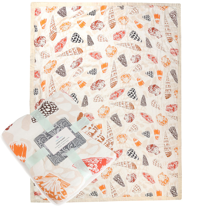 Luxury Bamboo Blanket Cone Shells White