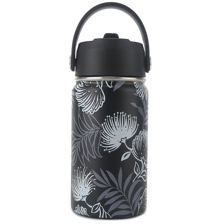 Insulated Water Bottle 12oz Lehua Black