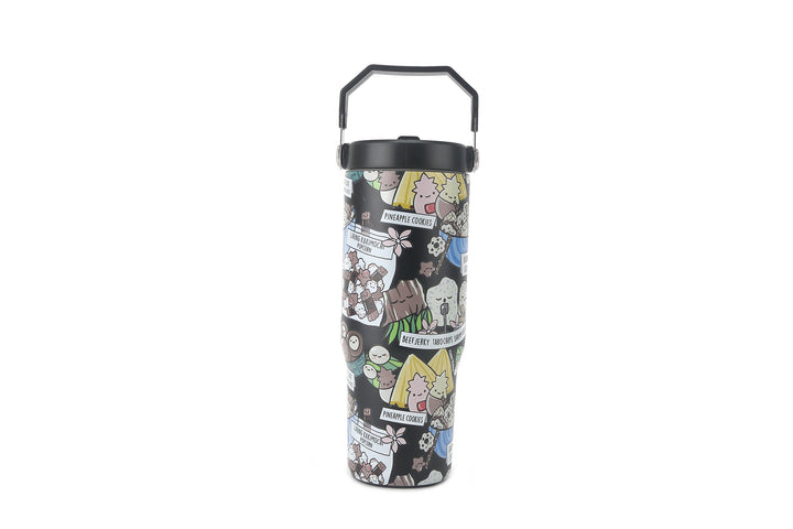 Insulated Water Bottle 30oz Local Snacks Black