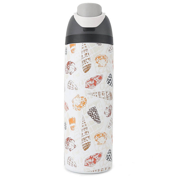 Insulated Water Bottle 24oz Snap Cone Shells White