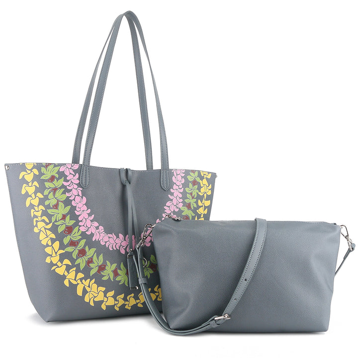 Reversible Tote Nancy Large Lei Grey