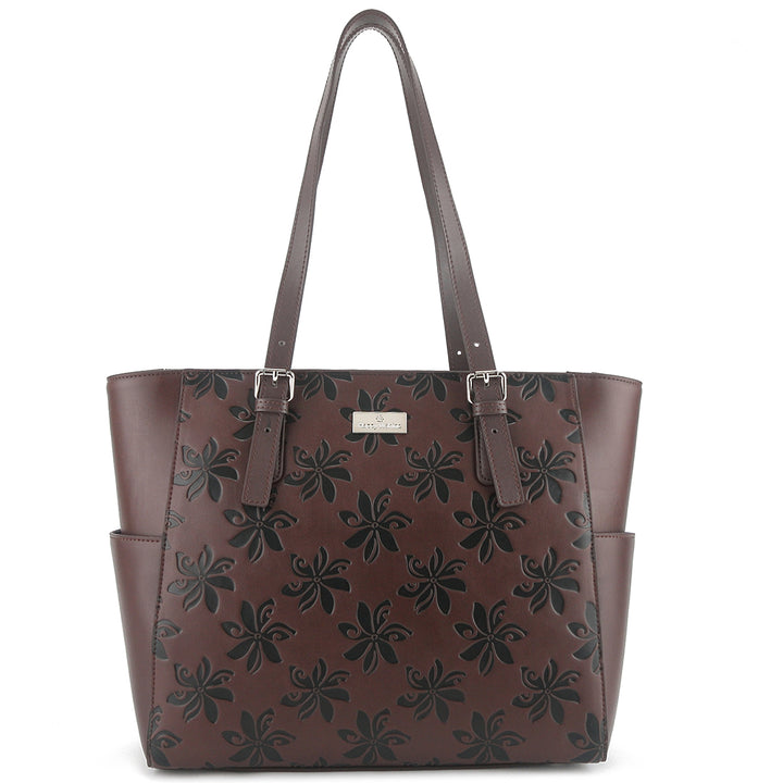 Tote Elizabeth Tiare Brown Embossed