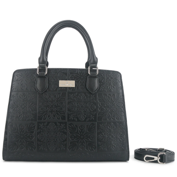 Satchel Gigi Quilt Black Embossed