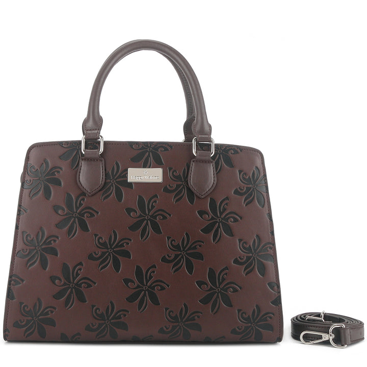 Satchel Gigi Tiare Brown Embossed