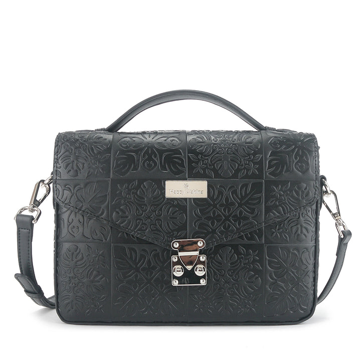 Satchel Alice Quilt Black Embossed