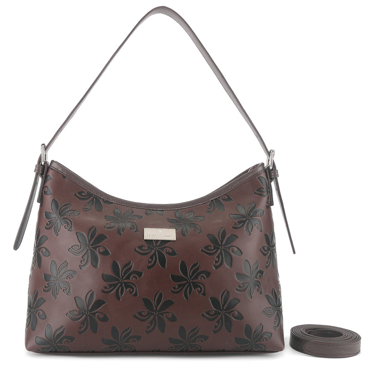 Shoulder Bag Edith Tiare Brown Embossed
