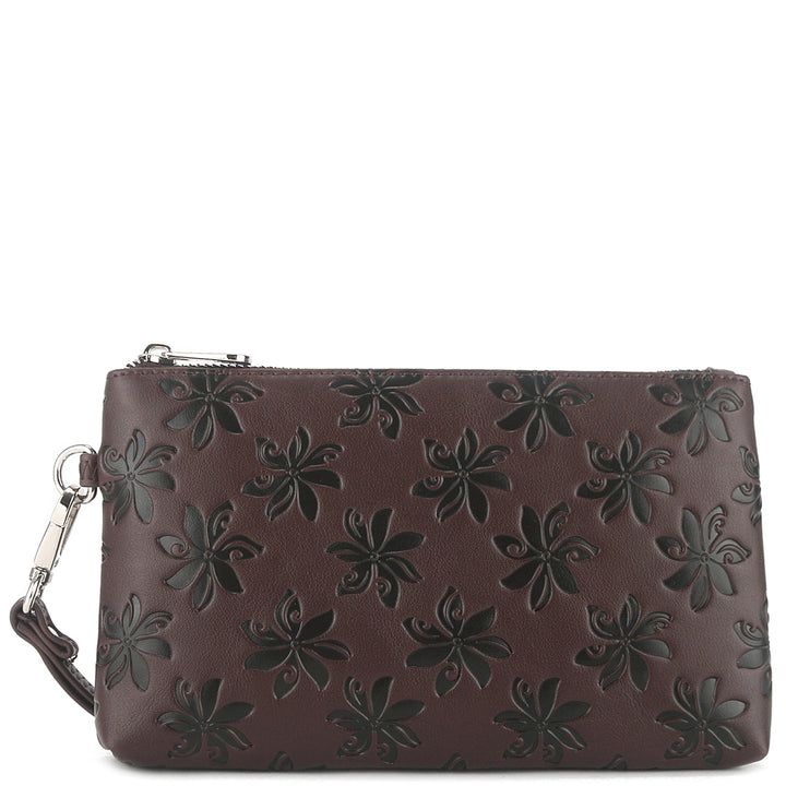 Wristlet Melody Tiare Embossed Brown