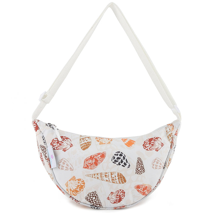 Crossbody Moon Bag Cone shell White
