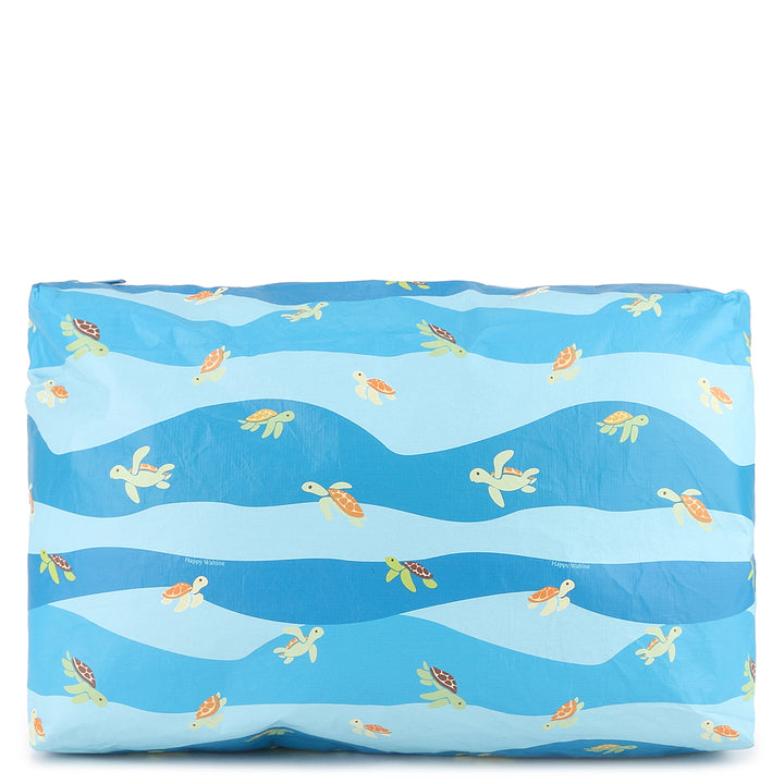 Wai Wai Pouch Large Mini Turtles Blue