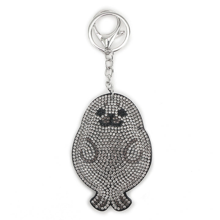 Bag Charm Crystal Seal White