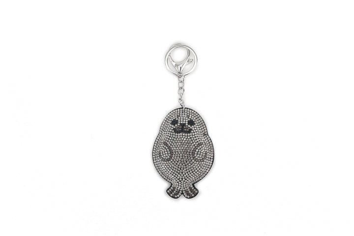 Bag Charm Crystal Seal White