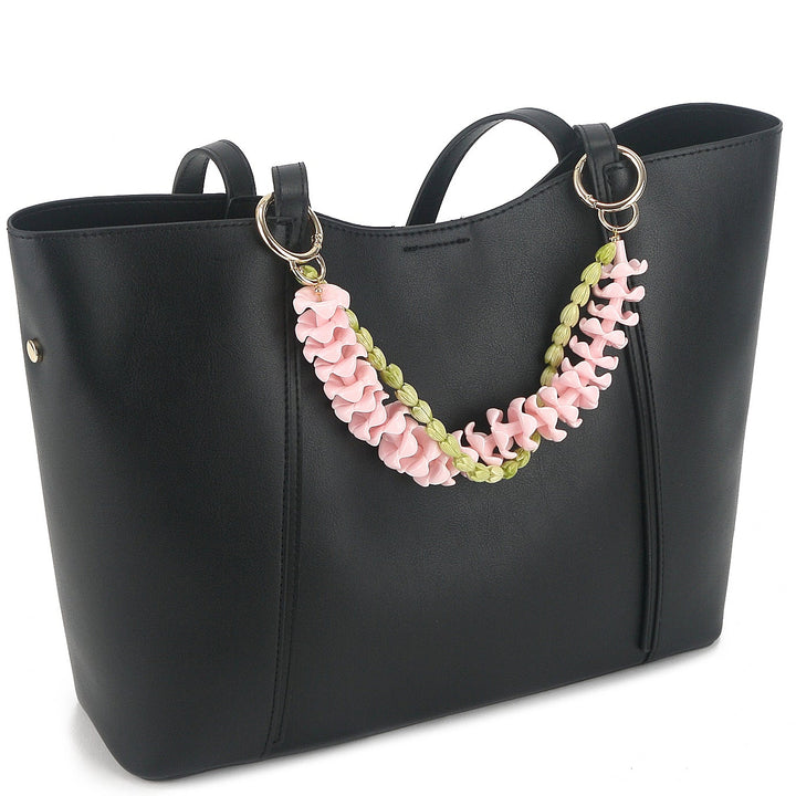 Lei Deco Charm 2 Strand Plumeria Pink Crownflower Green