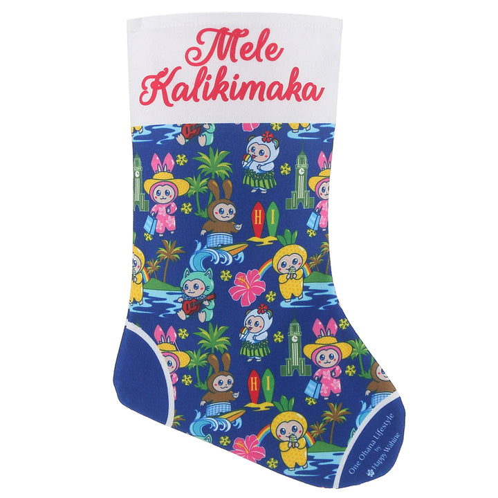Christmas Stocking Aloha Monsters Navy
