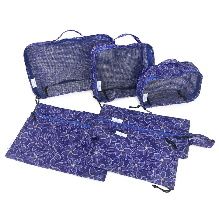 Packing Cubes Plumeria Blue (6-piece)