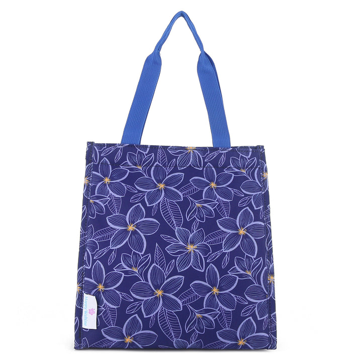 Lunch Tote Insulated Small Plumeria Blue