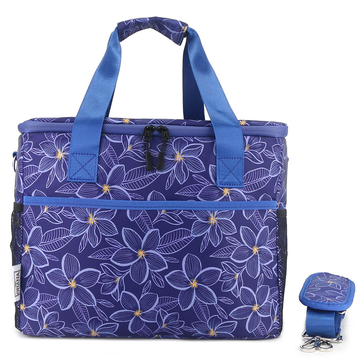 Cooler Tote Large Plumeria Blue