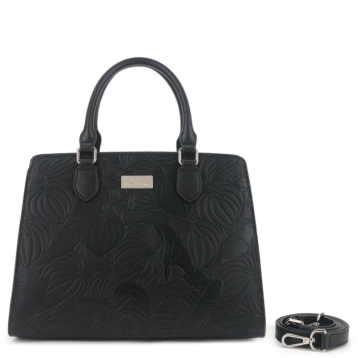 Satchel Gigi Anthurium Embossed Black