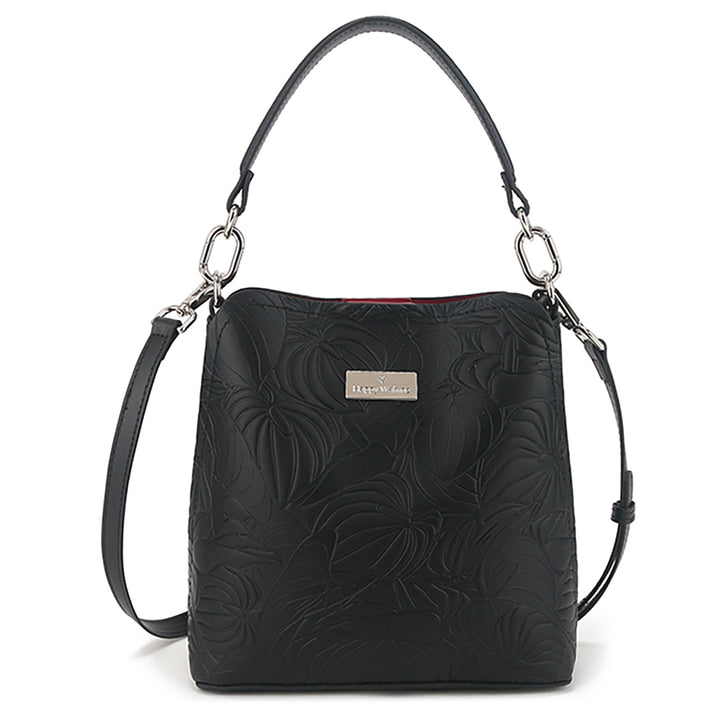 Crossbody Abby Anthurium Embossed Black
