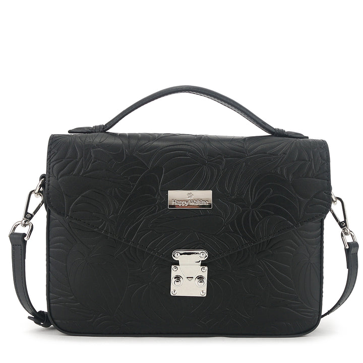 Satchel Alice Anthurium Embossed Black
