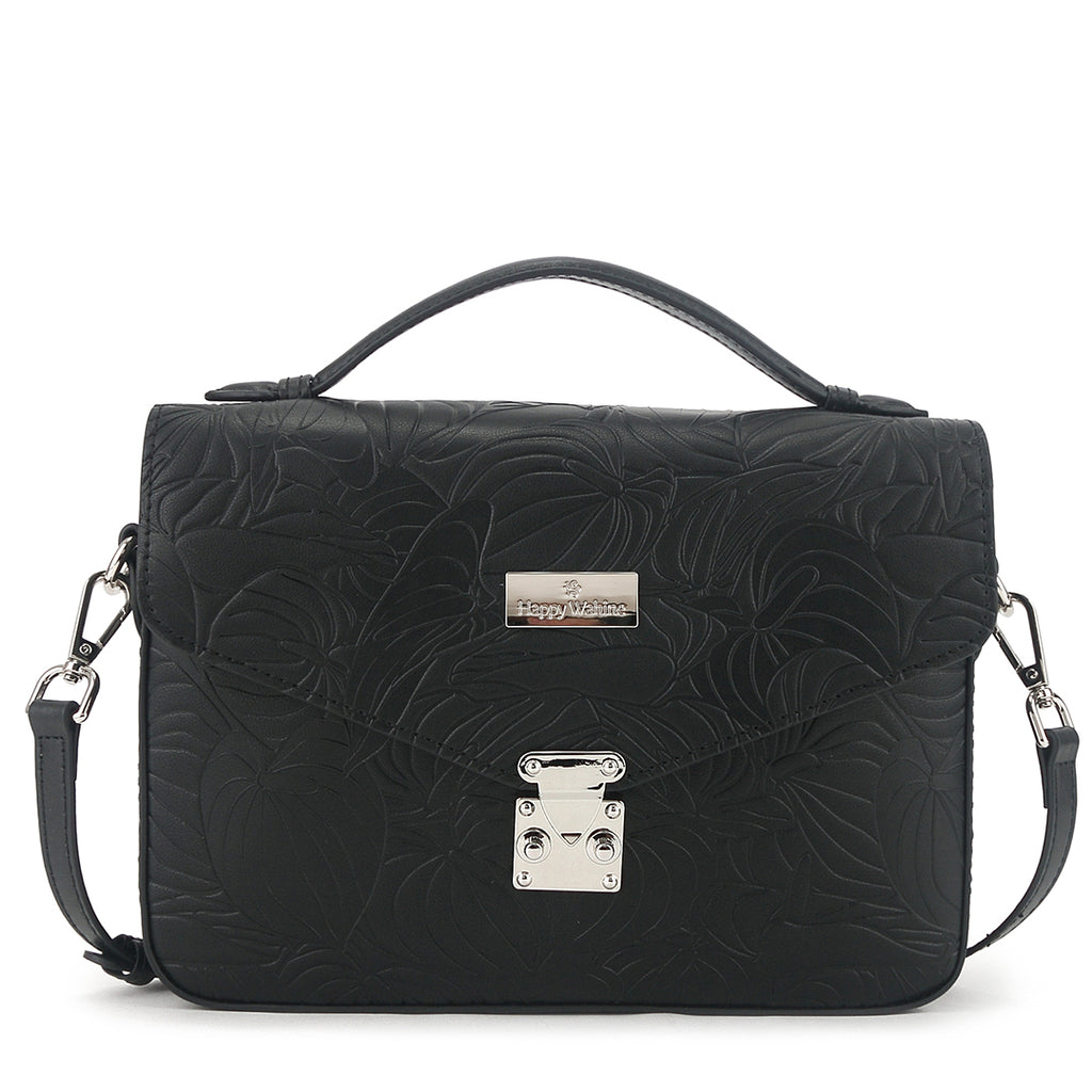 Satchel Alice Anthurium Embossed Black – Happy Wahine