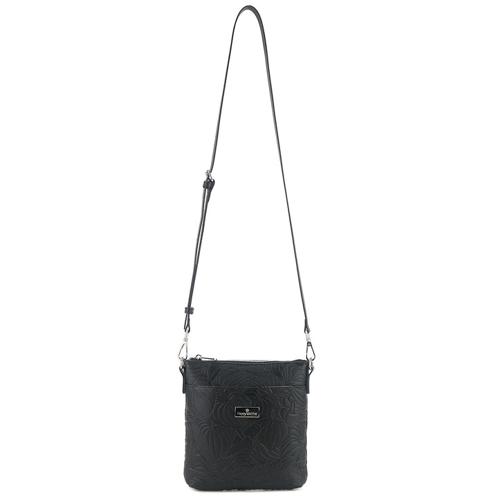 Crossbody Lisa Anthurium Embossed Black