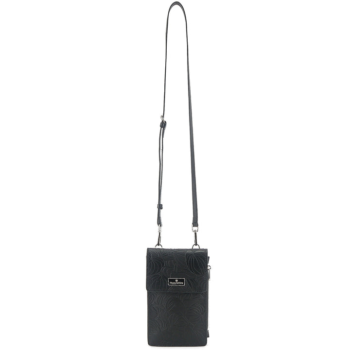 Crossbody Anna Anthurium Embossed Black