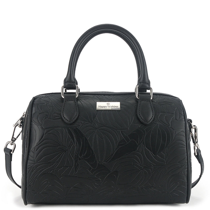 Satchel Michelle Anthurium Embossed Black