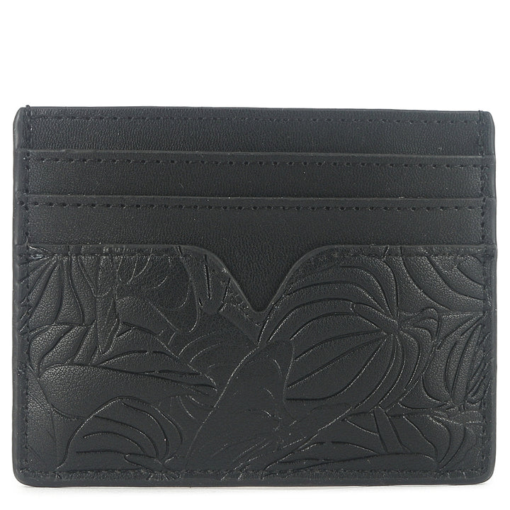 Card Case Meilany Anthurium Embossed Black