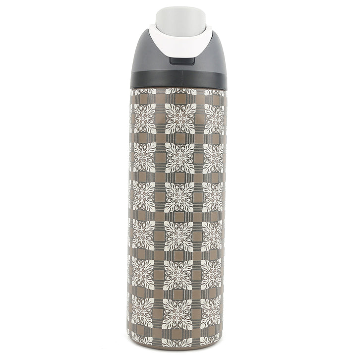 Insulated Water Bottle 24oz Snap Quilt Palaka Brown