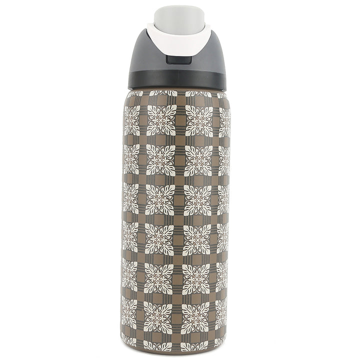 Insulated Water Bottle 32oz Snap Quilt Palaka Brown