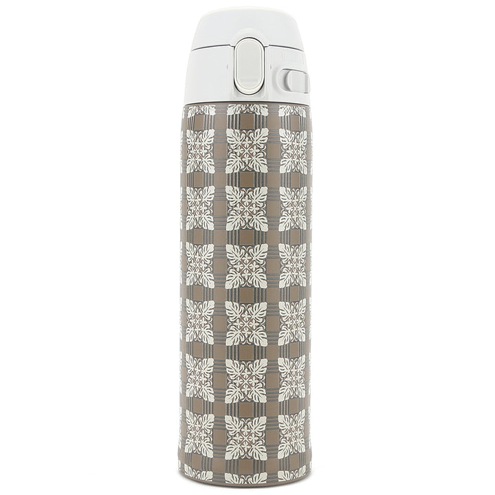 Insulated Water Bottle 15oz Quilt Palaka Brown