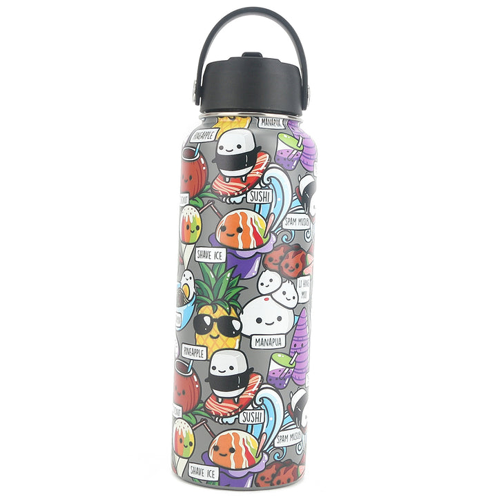 Insulated Water Bottle 40oz Craving Hawaii Grey