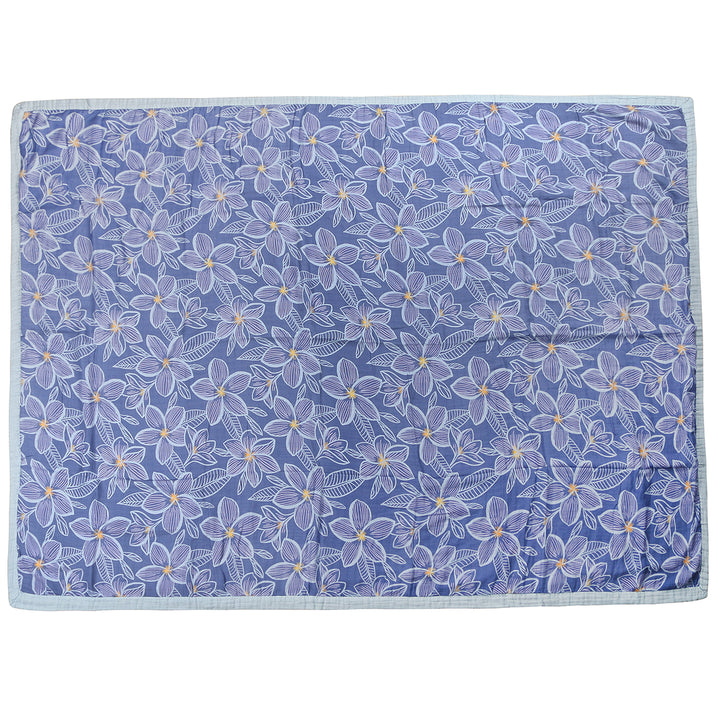 Luxury Bamboo Blanket Plumeria Blue