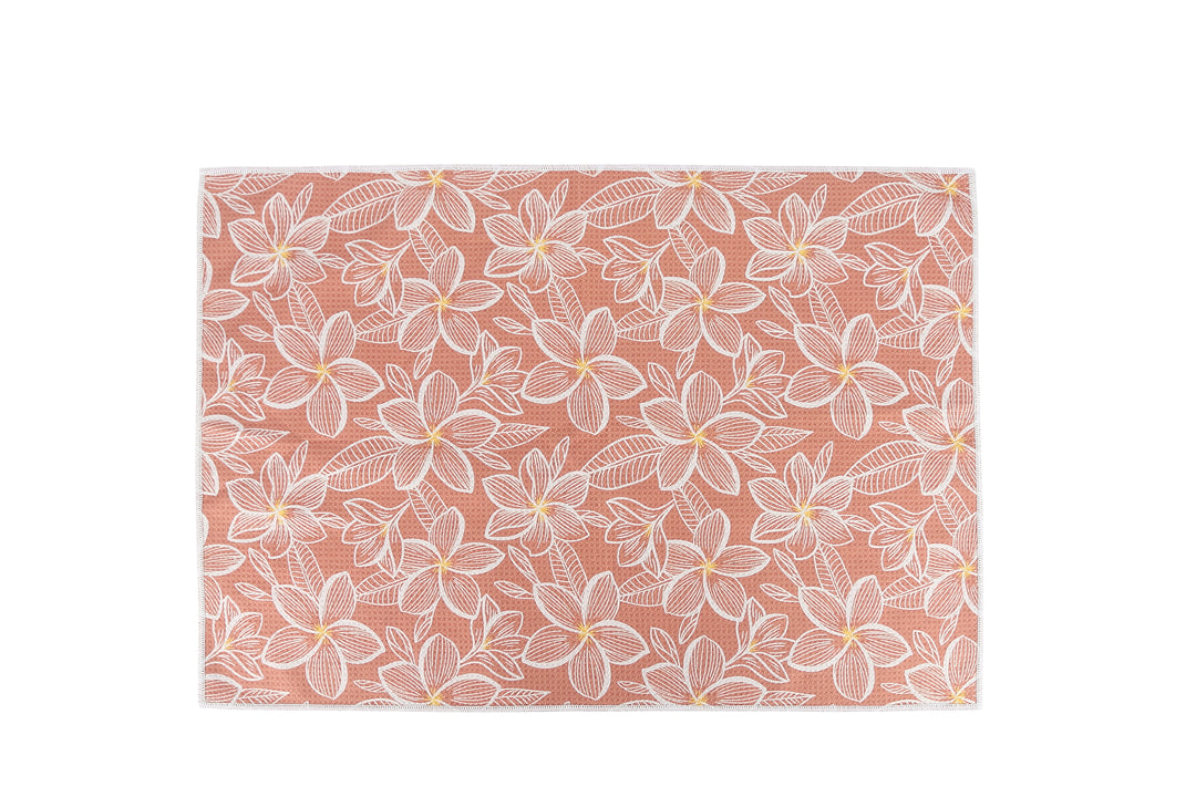 Multi-Purpose Waffle Kitchen Towel Plumeria Blue