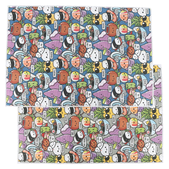 Multi-Purpose Waffle Kitchen Towel Craving Hawaii Grey