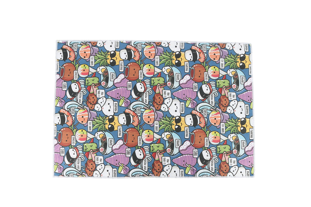 Multi-Purpose Waffle Kitchen Towel Craving Hawaii Grey