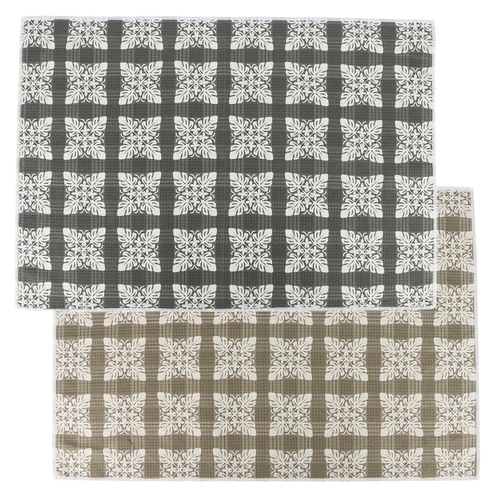 Multi-Purpose Waffle Kitchen Towel Palaka Quilt Brown