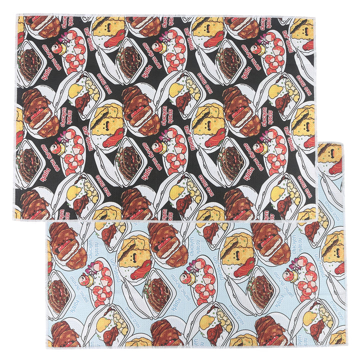 Multi-Purpose Waffle Kitchen Towel Lunch Plate Black