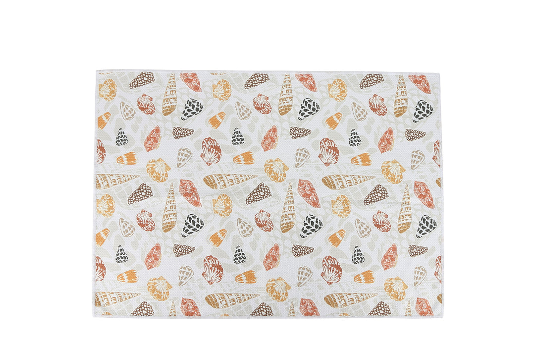 Multi-Purpose Waffle Kitchen Towel Cone Shells White Grey