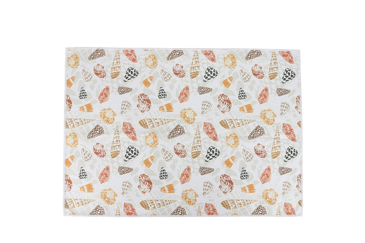 Multi-Purpose Waffle Kitchen Towel Cone Shells White Grey