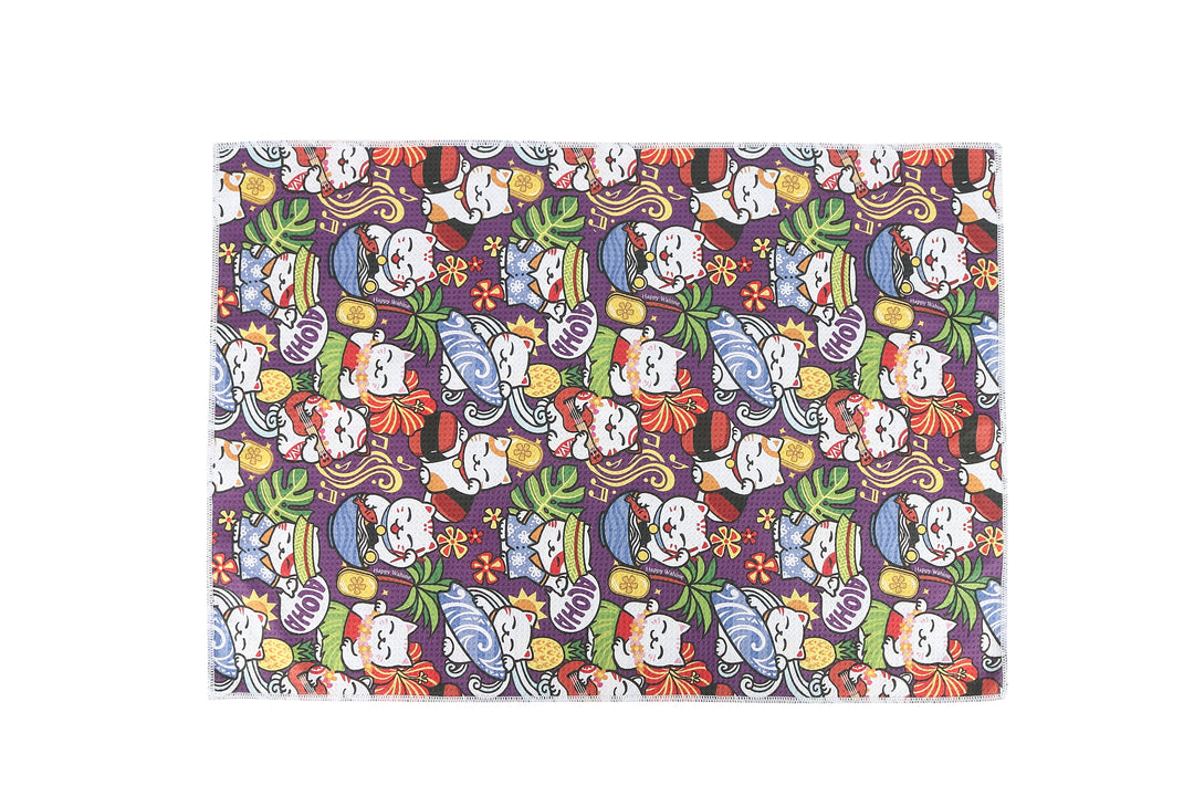 Multi-Purpose Waffle Kitchen Towel Neko Teal