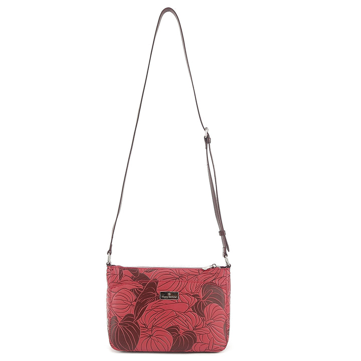 Crossbody Brittney Anthurium Embossed Brown-Red