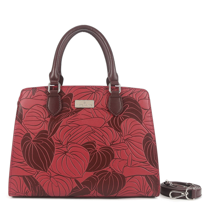 Satchel Gigi Anthurium Embossed Brown-Red