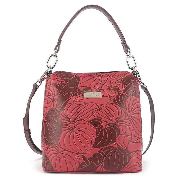 Crossbody Abby Anthurium Embossed Brown-Red