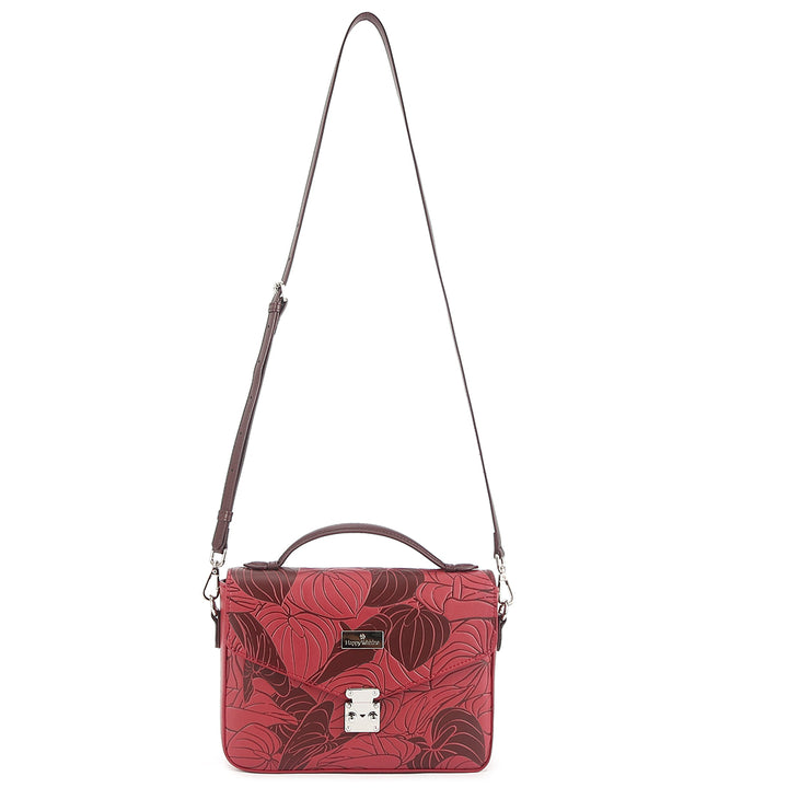Satchel Alice Anthurium Embossed Brown-Red
