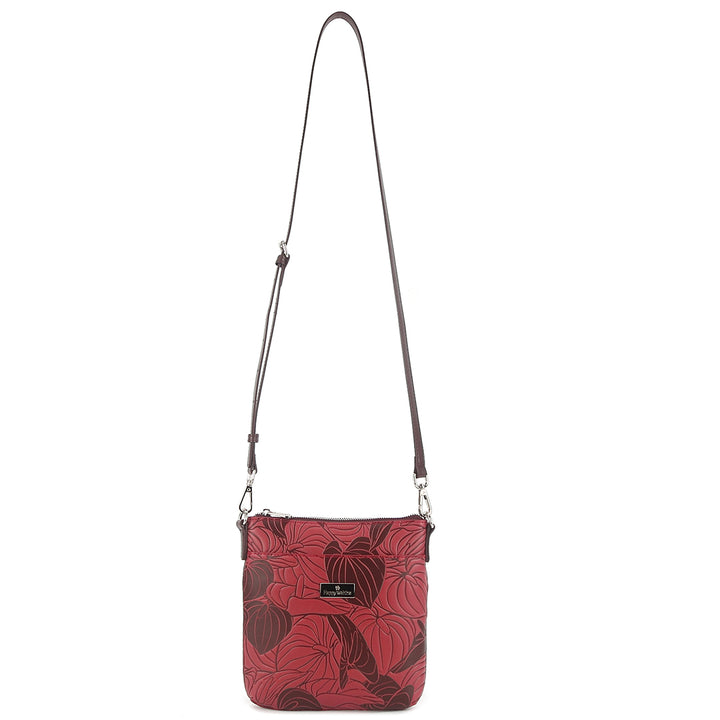 Crossbody Lisa Anthurium Embossed Brown-Red
